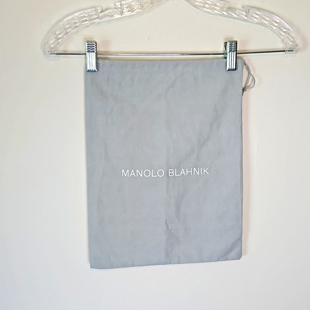 Manolo Blahnik Gray Dust Bag 10.5x13.5 EUC